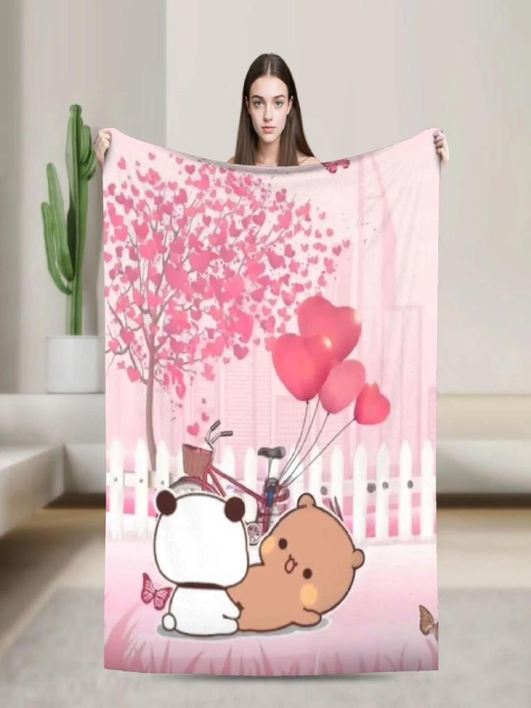 Bubu Dudu Heart Love Blanket Soft Warm Quality Bedding Throw for Kids Adults Winter Indoor Outdoor Use Patterned Bedspread