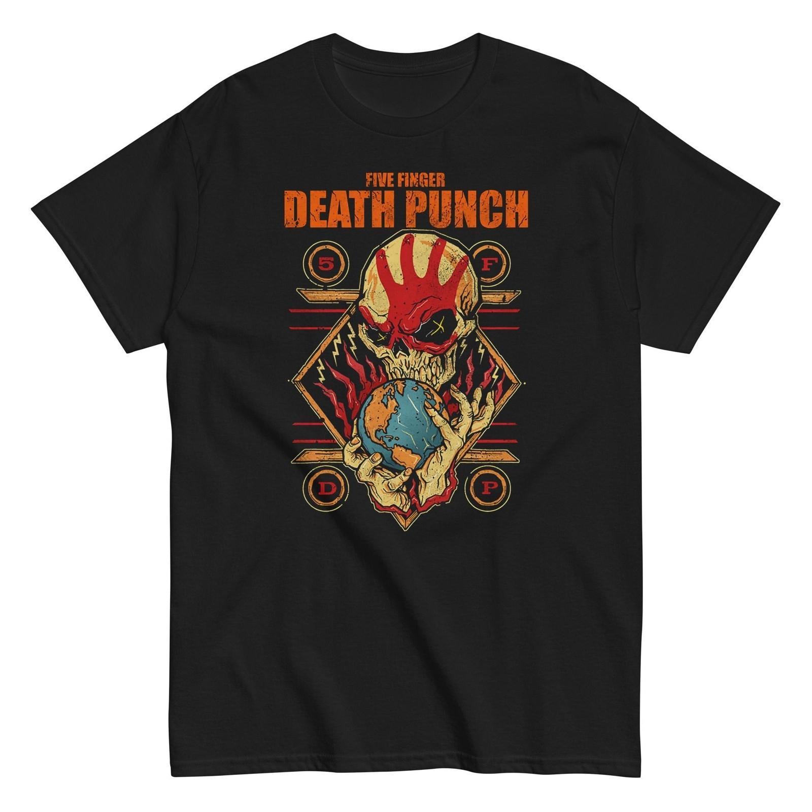 MerchMoment Five Finger Death Punch Hand Skull Logo T-Shirt T-Shirt Black New XXXL