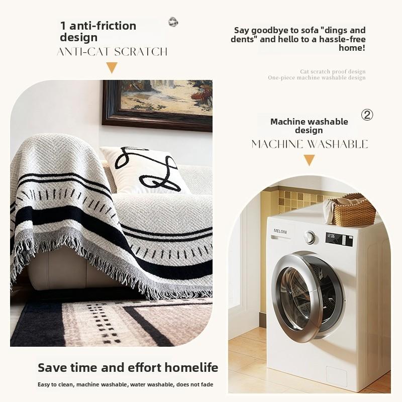 Modern Simple Wavy Herringbone Chenille Sofa Cover Universal Towel for All Seasons A Whole Full Cover Blanket and Easy To Clean