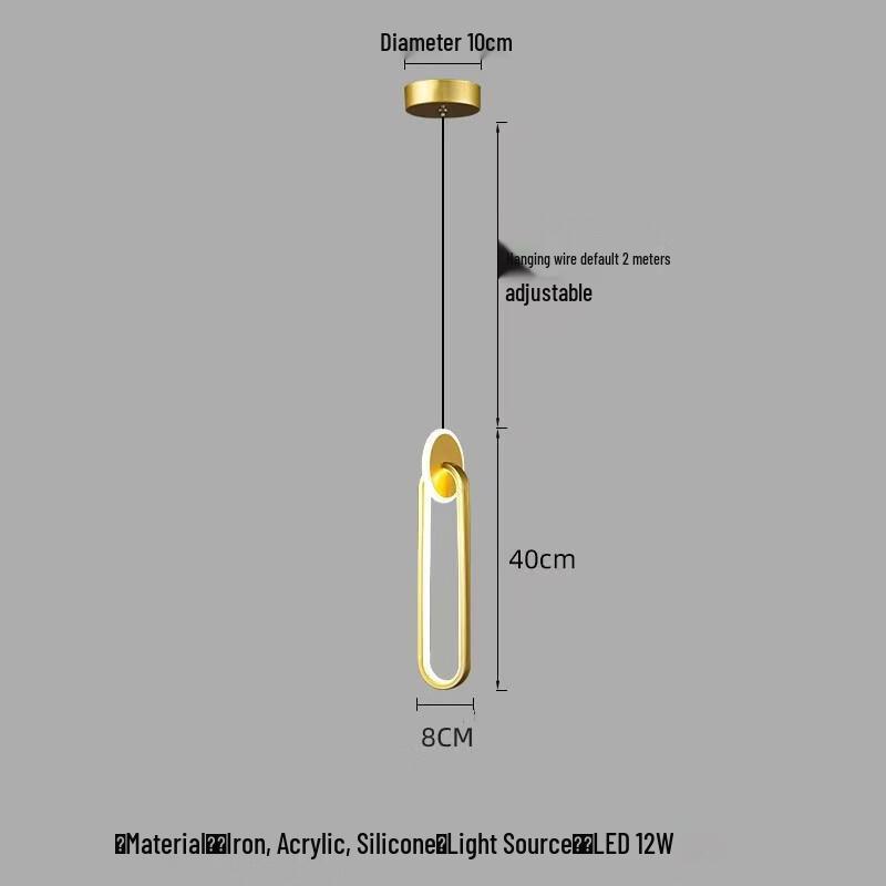 NuFeng Modern Gold Round LED Pendant Light