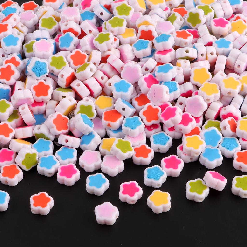 200pcs Mix Letter Acrylic Beads Round Flat Alphabet Spacer Bead and elastic cord For Jewelry Make Handmade Diy Bracelet Necklace