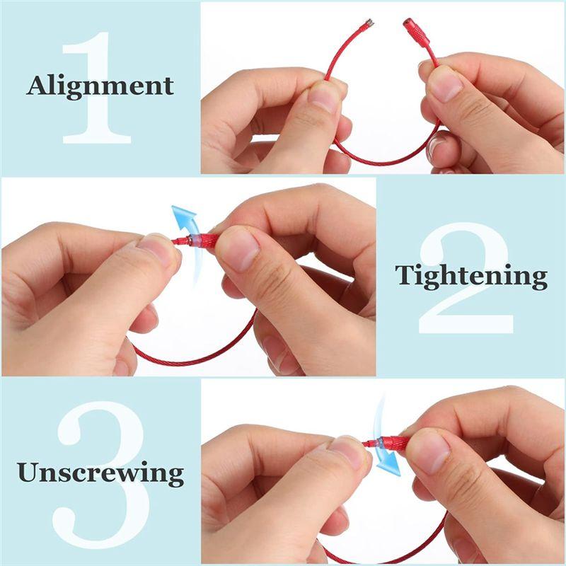 M-Modern-240PCS Steel Wire Key Ring Steel Cable Wire Key Chain Wire Keychain Cable Luggage Tag Loop Tag Cable Rings For Keys