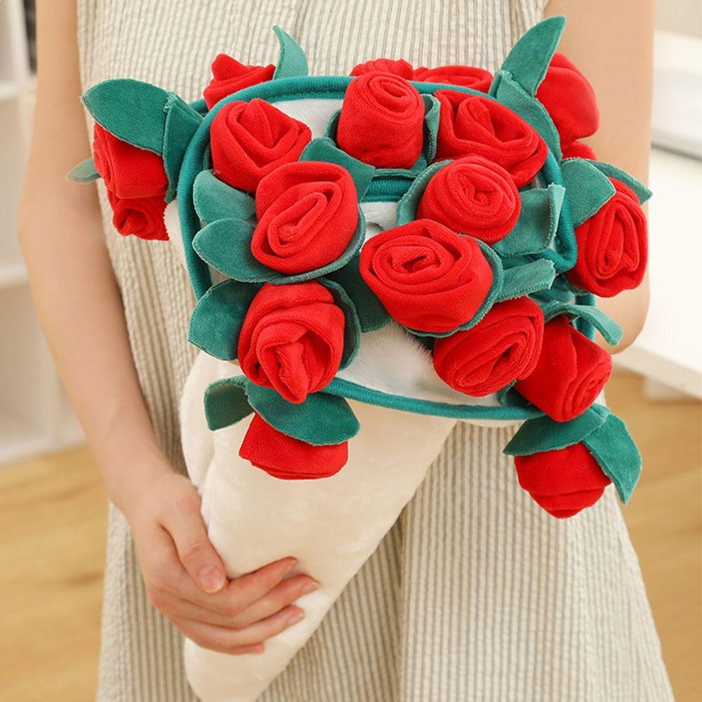 Flannel Rose Blanket Finished Product Rose Nap Blanket Portable Artificial Flowers  Confession Gift