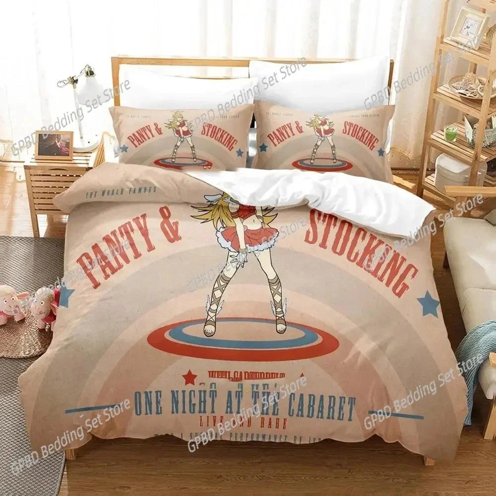 Anime Panty Stocking Garterbelt Bedding Set Duvet Cover Bed Set Quilt Cover Pillowcase Comforter king Queen Size Boys Adult