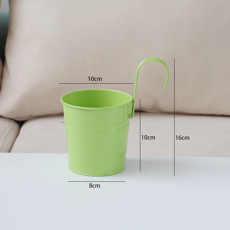 Jardinieră suspendată colorată din fier forjat pentru suculente - Coș detașabil pentru balcon