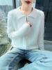 Autumn/Winter Women's Thick Mink Velvet Knit Lapel Cardigan with Double Zipper and Round Neck