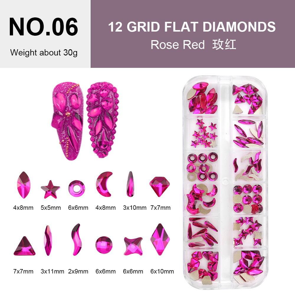Electroplated Flat-Bottomed Nail Art Jewelry Glass Special-Shaped Rhinestone Set Nail Decoration Diy Jewelry Accessories