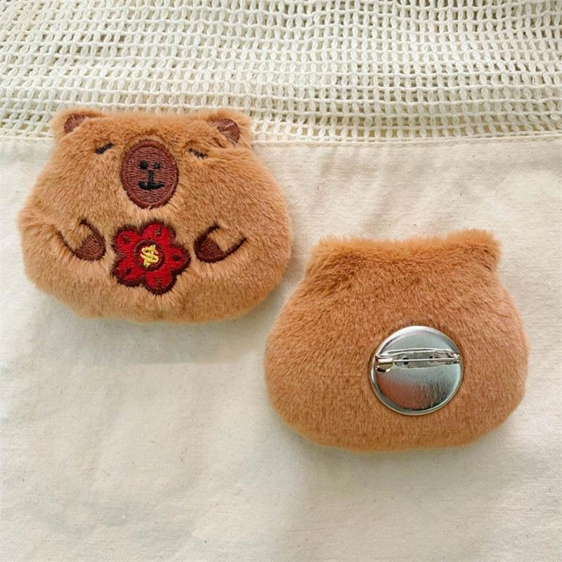Adorable Capybara Toy Brooches Soft and Comfortable Pin Perfect for Craft Lovers