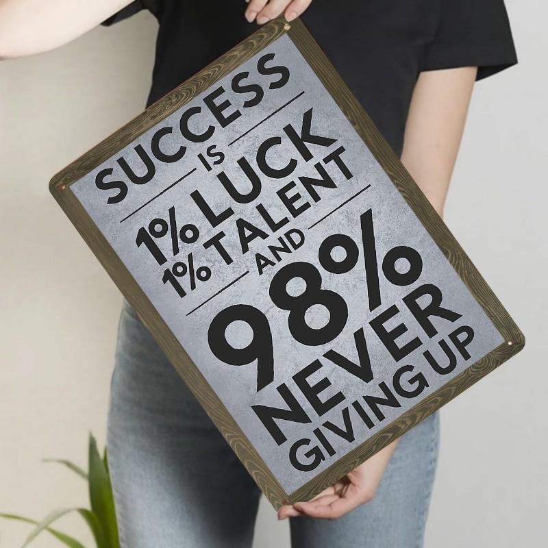 

Inspirational Success Metal Wall Art Motivational Quote Decor for Office Study Room 20x30cm（7.8x11.8inch）