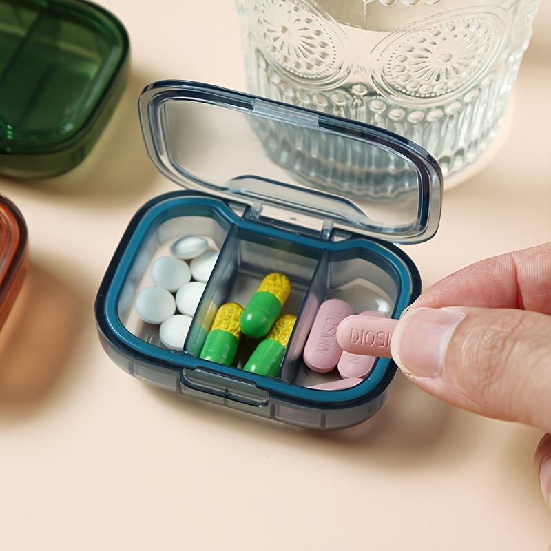 1/2pc Mini Portable Pill Storage Box, 3-compartment Pill Box, Tablet Storage Container, Dust-proof Medicine Storage Box