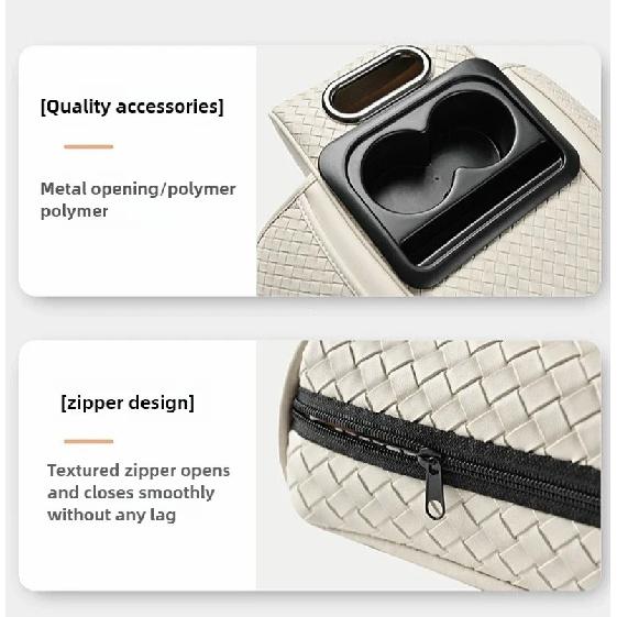Car Armrest Cushion with Tissue Box Bottle Cup Holder And Phone Storage Pocket Auto Interior Arm Rest Pad for Truck Vehicle