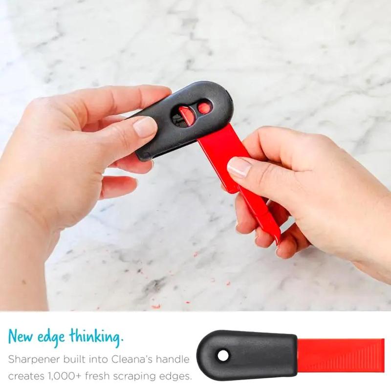 2-in-1 Selbstreinigender Schaber & Hakenkratzer Kreative Reinigungsbürste Farbschaber zum Entfernen von Etiketten Aufklebern Abziehbildern