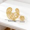 Gold Textured Adjustable Snake-Shaped Bracelet & Ring Set with Personalized Design