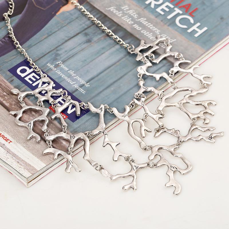 Fashion Unique Vintage Statement Splicing Tree Branch Necklace For Women Jewelry Punk Collar Choker Maxi Necklace Collier Femme