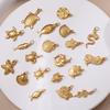 Stainless Steel Turtle Starfish Marine Life Pendant Plated Jewelry Accessories Diy Pendant Necklace