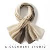 100% Pure Cashmere Women's Scarf - Warm, Perforated Knit, Versatile Color Block for Autumn/Winter