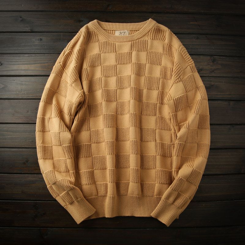 Beautiful Three-Dimensional Cotton No Pilling Export Men's Clothing Factory Leftover Stock Fall and Winter Thickened Sweater Sweater Outwear