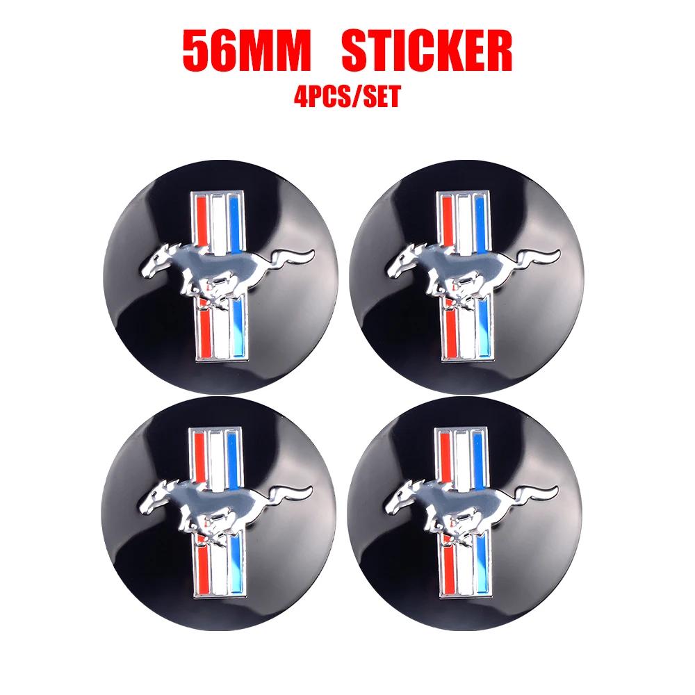 4pcs 56/60mm Car Auto Wheel Center Cover Badge Stickers Hub Cap Replacement For Ford Ranger Focus Transit Kuga S-MAX Mustang