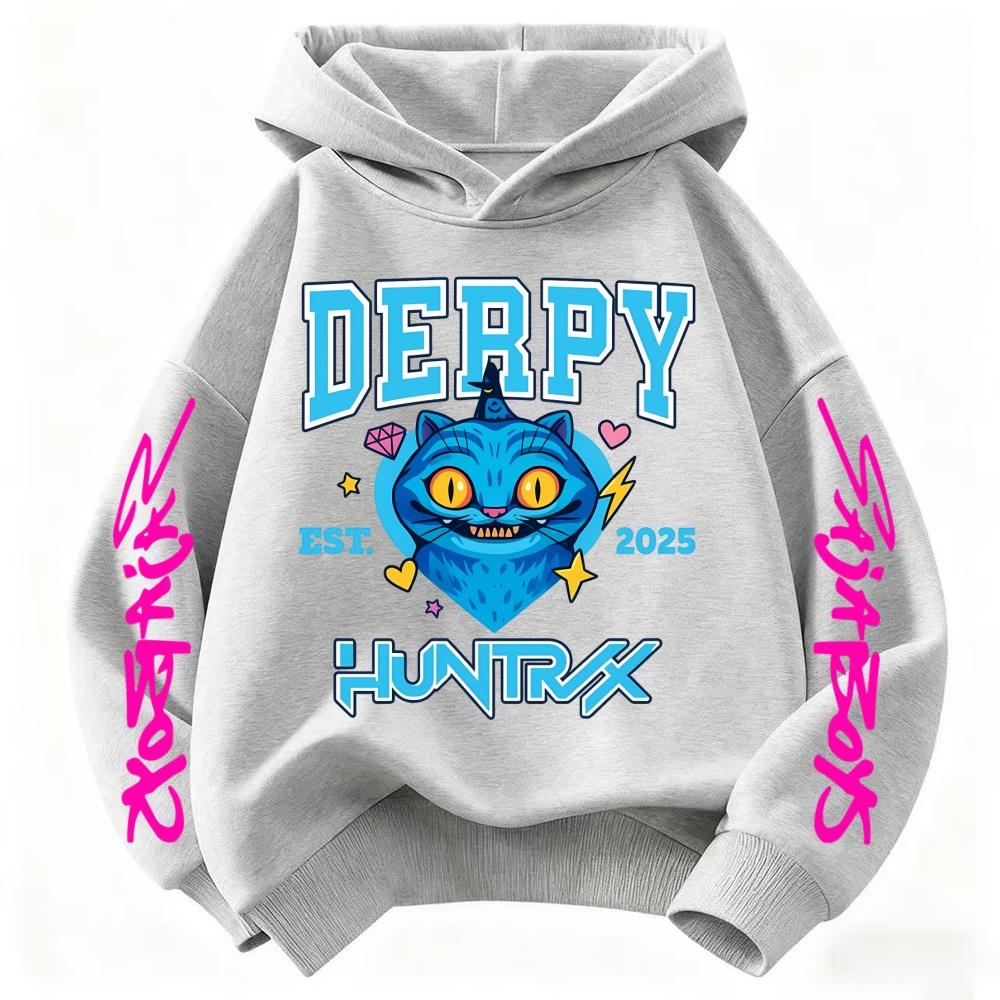 KPop Loveci Démonů Huntrix Mikina derpy tygr roztomilé potisky Dětské Oblečení Podzim/Zima Mikina Dětské Vrchní díly