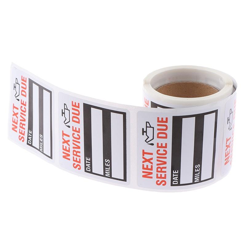100sheets/roll Oil Change/Service Reminder Stickers Window Sticker Adhesive Labels Car Sticker