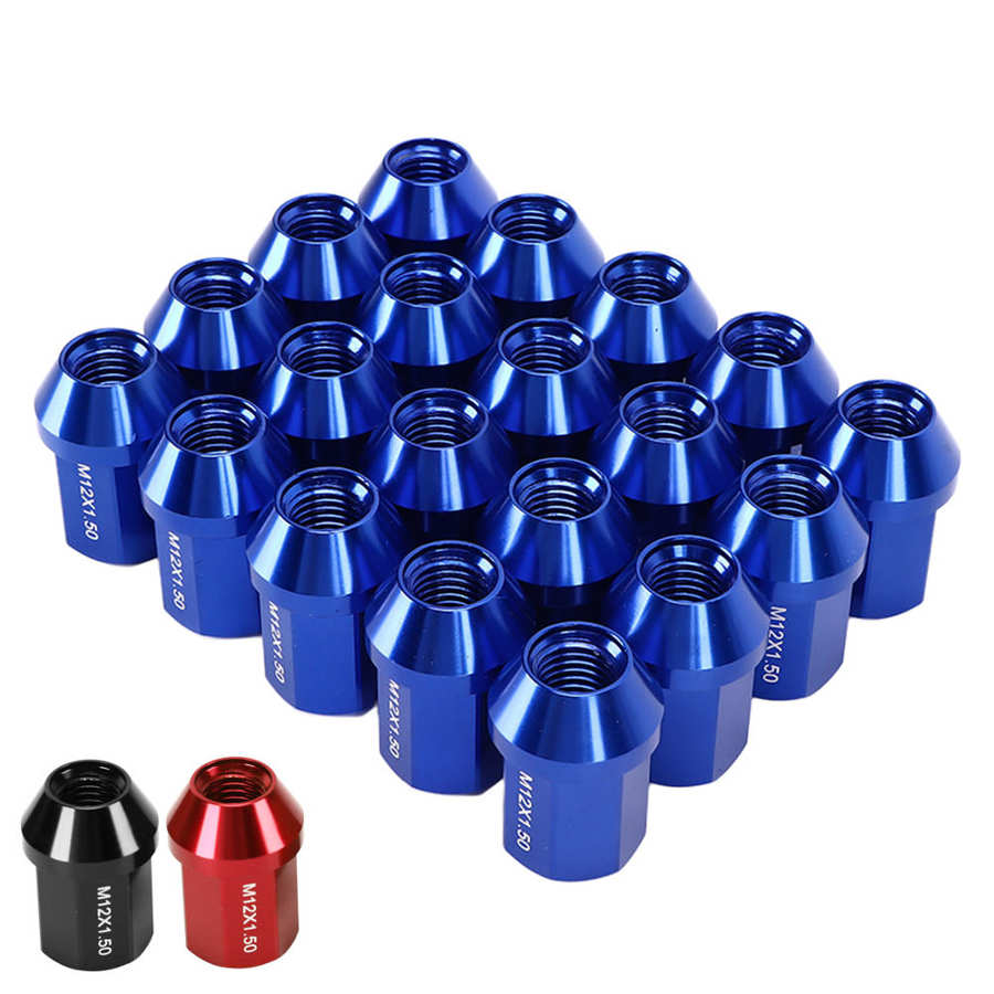 20pcs M12x1.5 Wheel Lug Nuts 35mm 6061 Aluminum Alloy Closed End Tire Lug Nuts Replacement for Car Accessories Tool