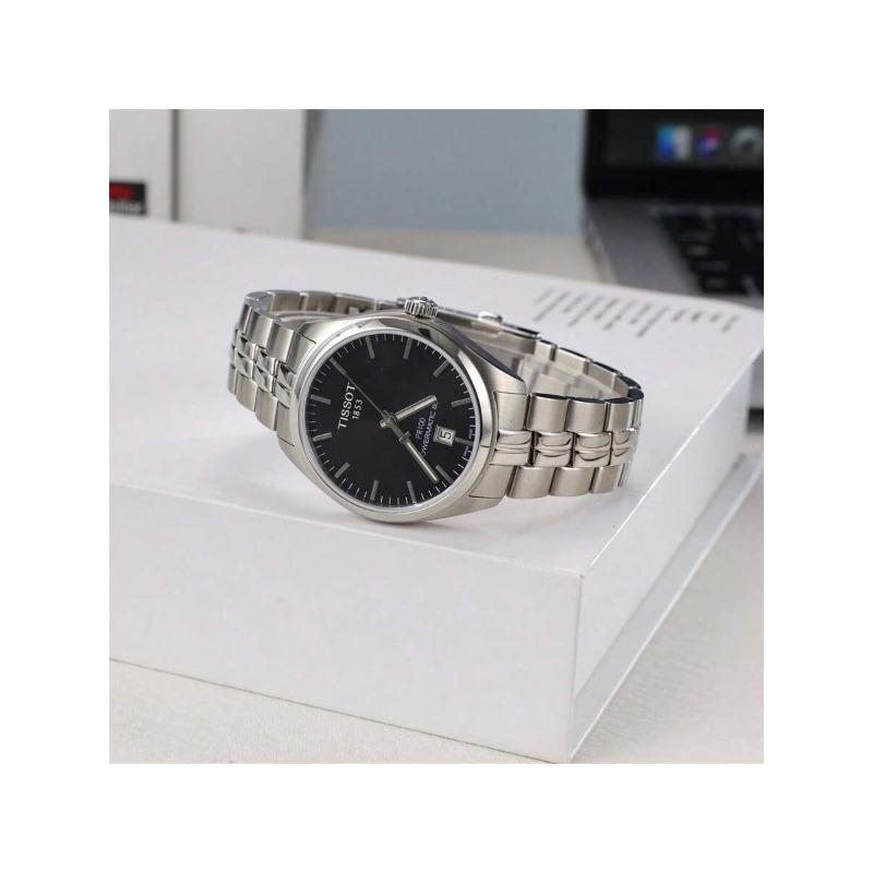 T-Classic PR 100 Automatische Mechanische Uhr, Weißes/Schwarzes Zifferblatt, Edelstahlarmband, Herrenuhr T101.407.11.031.00/ T101.407.11.051.00