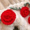 Soft Floral Throw Blanket Warm Crocheted Flower Blanket Hand-Knitted Rose Blanket  Christmas Gift