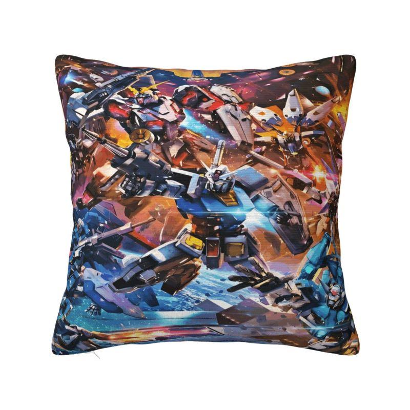 Custom Modern Gundams Robot Anime Cushion Cover for Sofa Velvet Game Manga Throw Pillow Case
