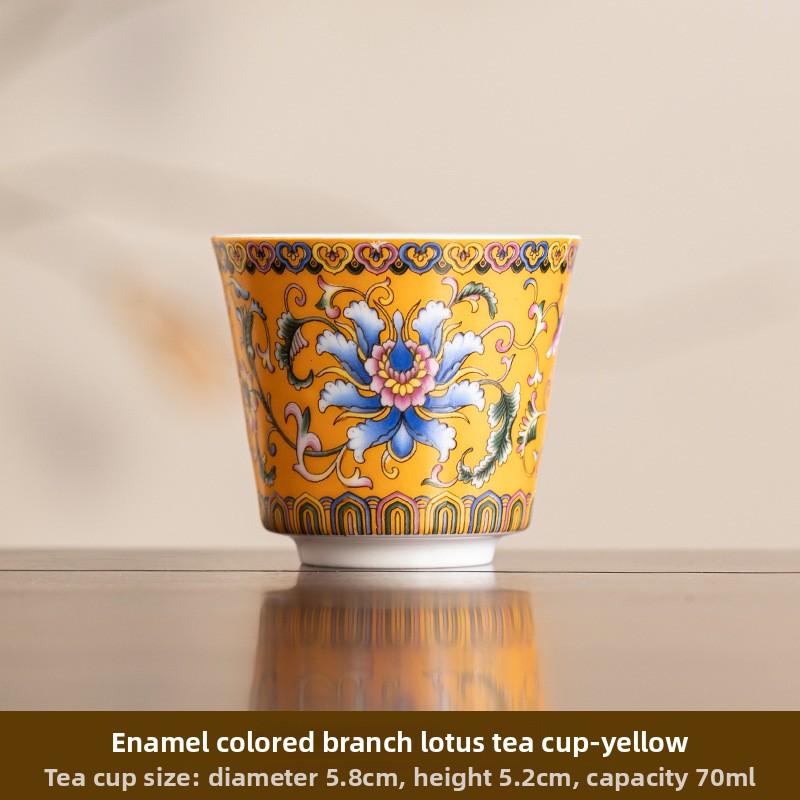 

Эмалевая цветная чайная чашка Керамическая мастер-чашка Чайная чашка в придворном стиле Одинарная чашка Чайная чашка Личная чашка Бытовой чайный сервиз 200ml