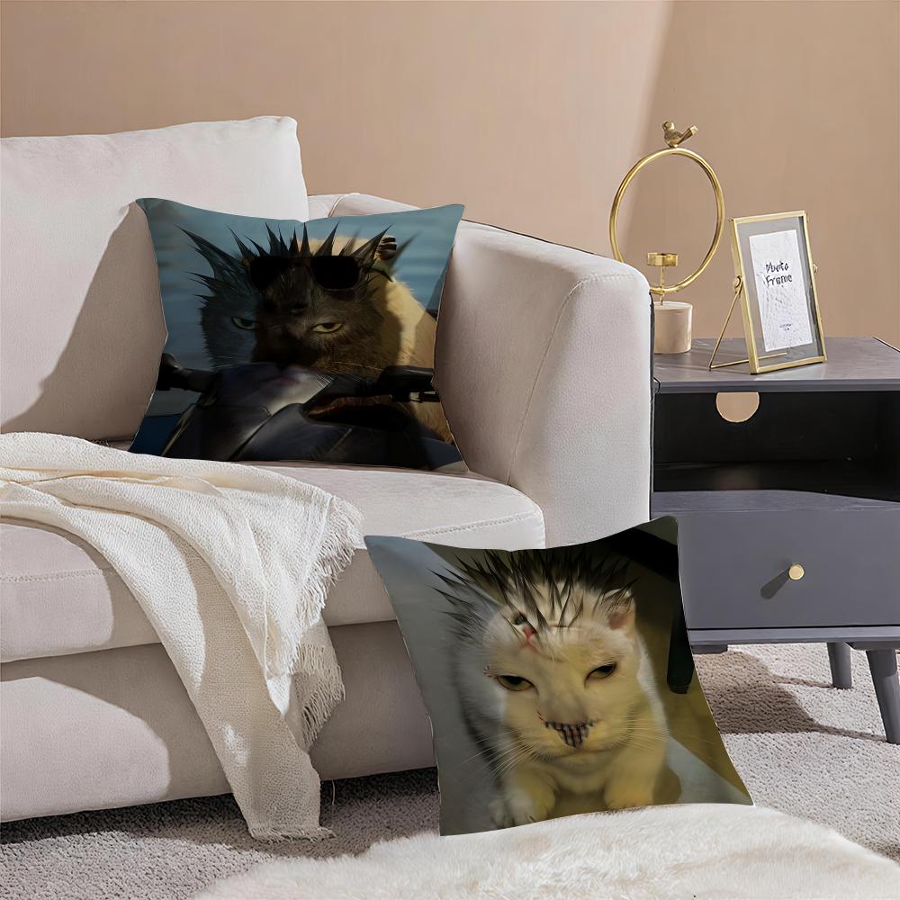 Funny And Interesting Animals Funs Pillow Case Double-Sided Plush Sofa Cushion Covers Organic Breathable Invisible Zipper