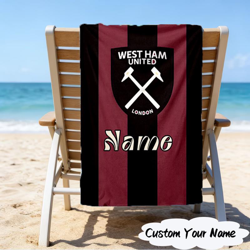 1PC Custom Name Beach Towel hammer Crest Beach Towel, Suitable for Camping, Travel, Beach Accessories, Super Absorbent, Family Gift