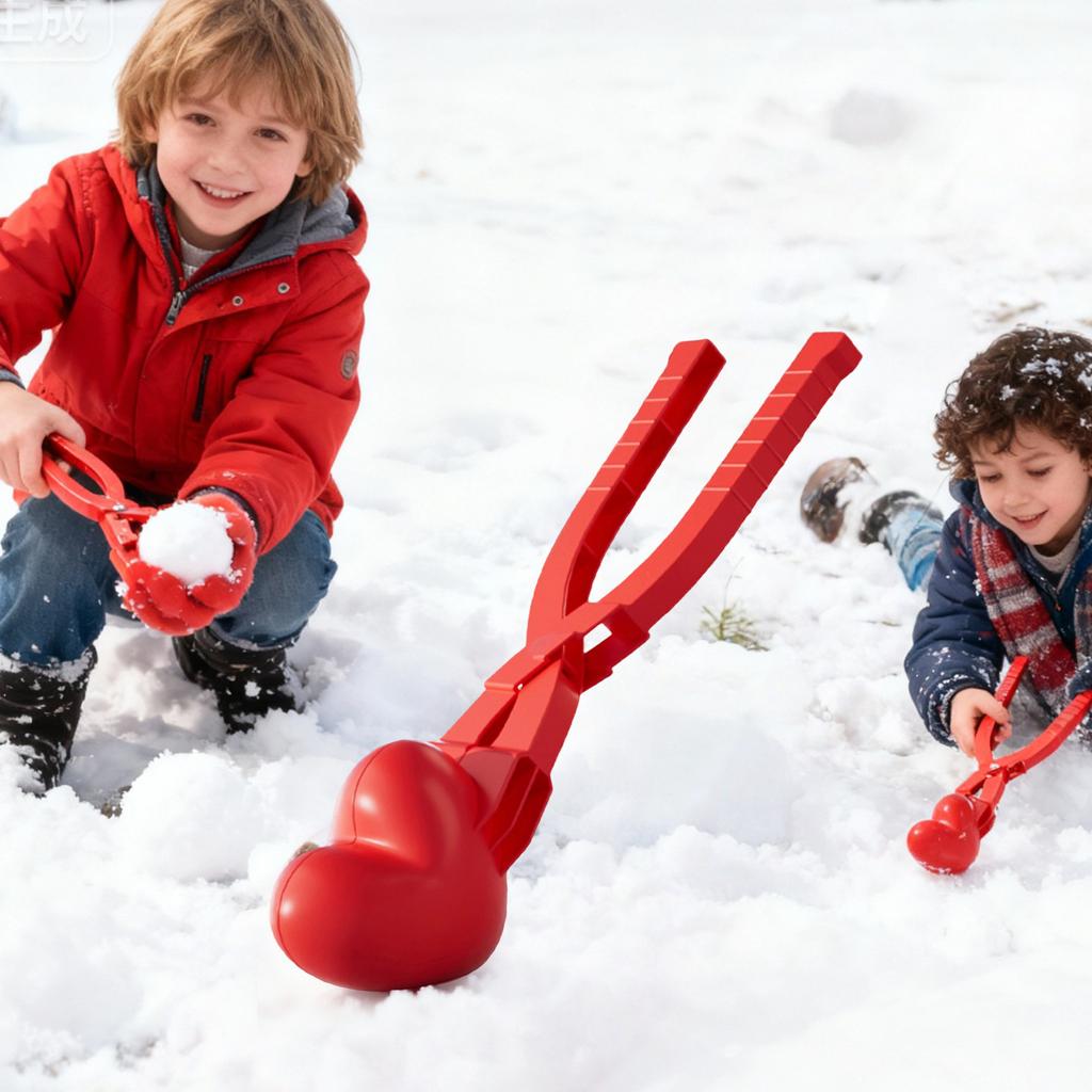 Children's Snowball Clip Snow Clip Little Love Thickened Mold Baby Winter Play Snow Tool Snowball Fight(Random Color)