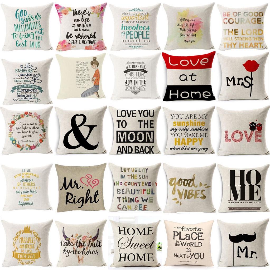 Luxurious Romantic Retro Words Quotes Throw Cushion Cover Pillow Case For Sophisticated Home Decor