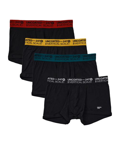 

[UNCOATED247] Мужские модальные трусы Excel, 4 шт. [Отправка из Кореи] 100% Оригинал All Black M