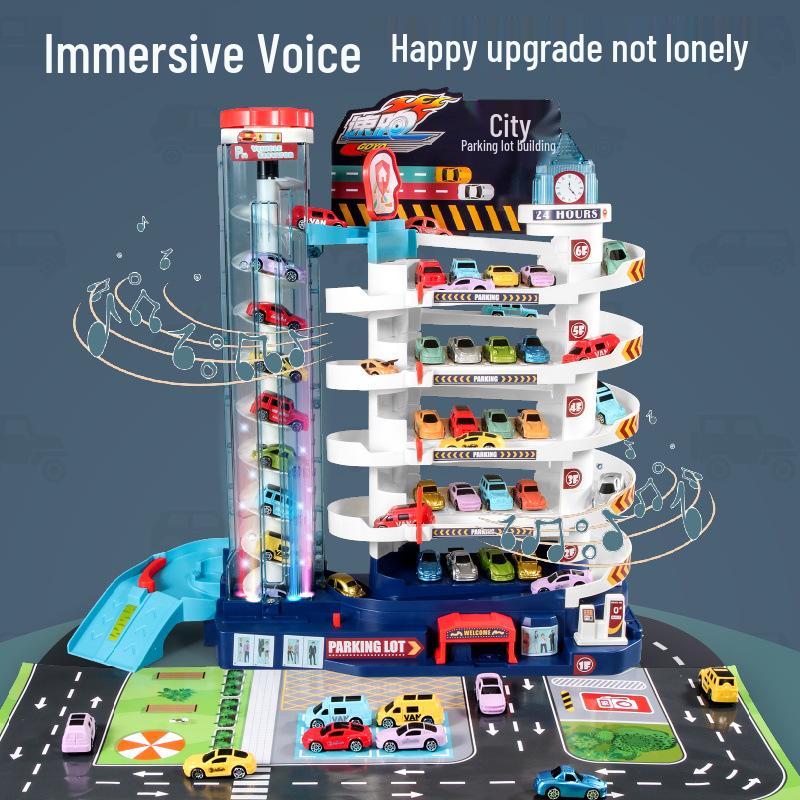 Dinosaur Mountain Adventure Track & Parking Lot Toy Set