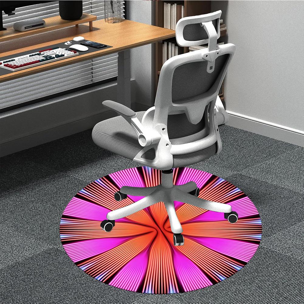 

1pc Colorful Pattern Office Round Rug, Non-slip, Soft and Durable Office Rug for Interior Decoration, Perfect for Office, Beautiful Decoration yy26032 80cm by 80cm
