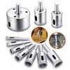 Lot of 10 AIMOONSA Diamond Drill Bits for Tiles, Glass, Porcelain and Stone – Diameters 8 To 50 Mm