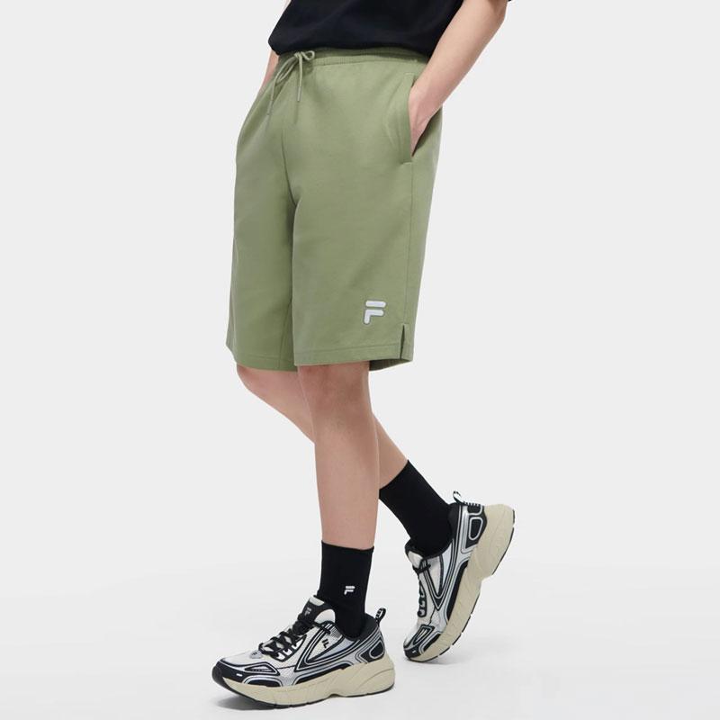 Fila Fusion FOB Logo Printed Knit Straight Casual Shorts Unisex Shorts Luxurious-Green T11U423603F-GN
