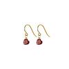 Fashionable Korean Style Wine Red Zircon Heart Dangle Stud Earrings for Women, Perfect for Parties