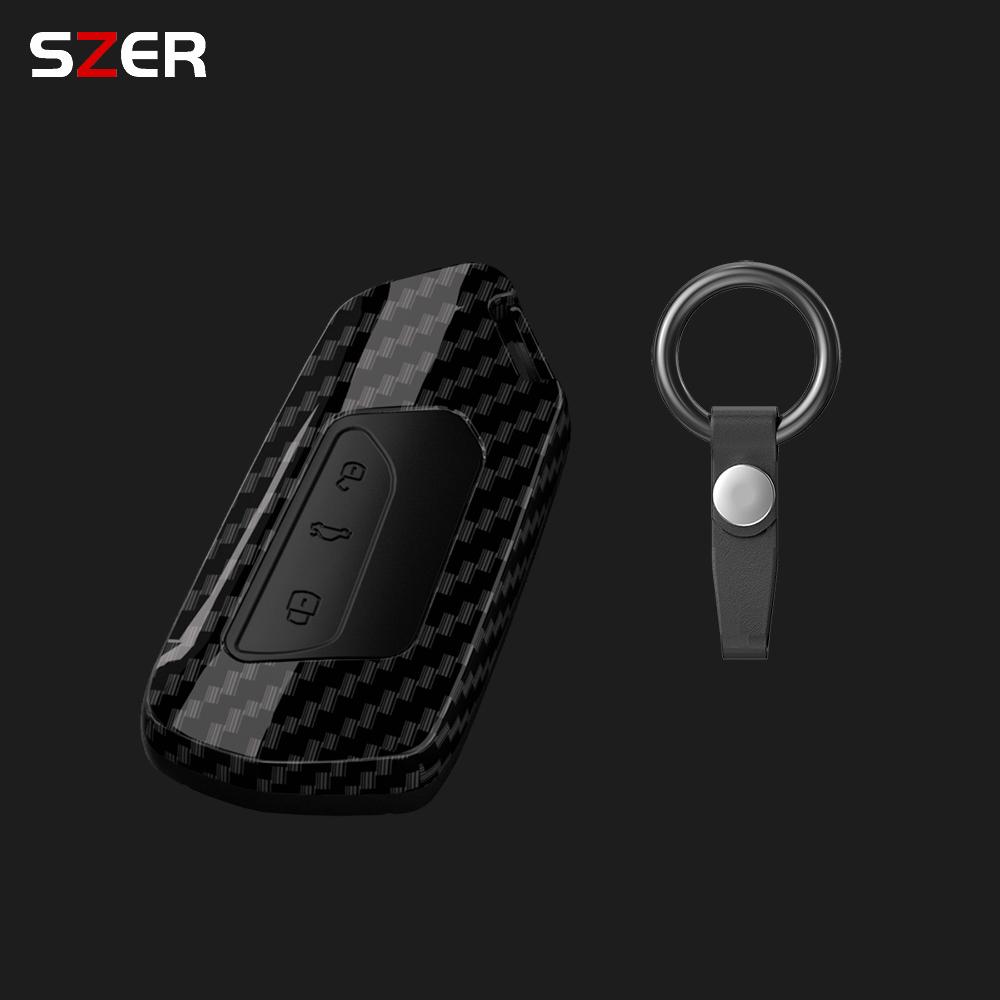 

ABS Карбоновый Чехол для Ключа Автомобиля Оболочка Брелок Для Volkswagen VW Golf 8 MK8 ID-4 ID-6 Для Skoda Octavia A8 Для Seat Leon FR MK4 Cupra