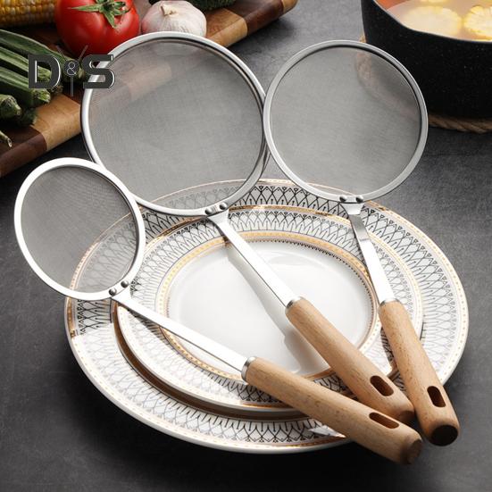 Oil Filter Spoon Stainless Steel Fast Filtering Moisture Removal Ergonomic Design with Hanging Hole Heat-resistant Drain Scoop
