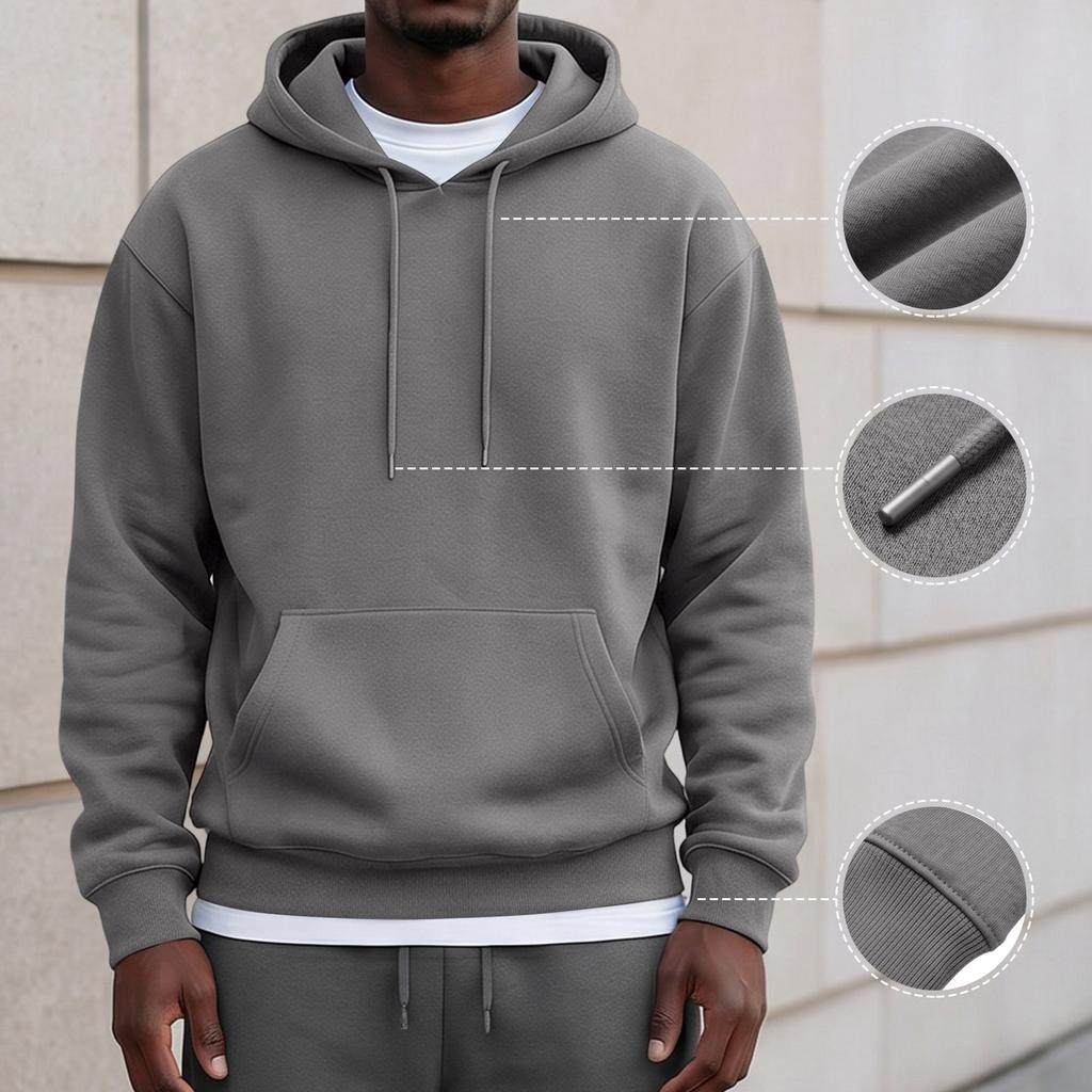 Felpa con cappuccio da uomo con coulisse, Colore per l'uso casual di tutti i giorni