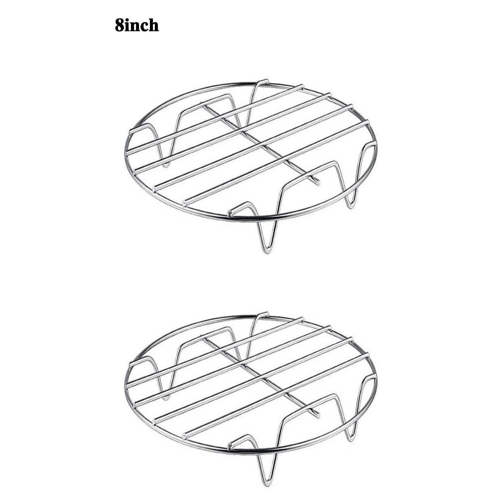 6/7/8Inch Grid Airfryer Grill Cooling Cooking Stainless Steel Air Fryer Racks For Steaming Stand Multi-purpose Baking Air Fryer