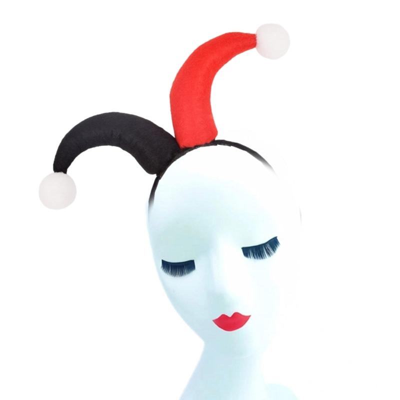 Erwachsene Kinder Farbpassendes Clownshorn Haarreif Stoffbezogenes Stirnband Halloween Weihnachts-Kostüm Cosplay Party