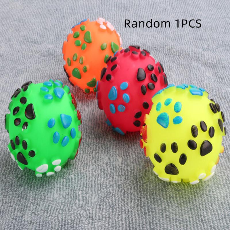

Wholesale Rubber Paw Print Ball For Dogs Interactive Squeaky Toy Ball 40g 7cm