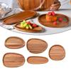 1PC Irregular Oval Wooden Dinner Plate Serving Tray Solid Wood Dinner Plates For Dishes Snack Fruit Dessert Home Decoration