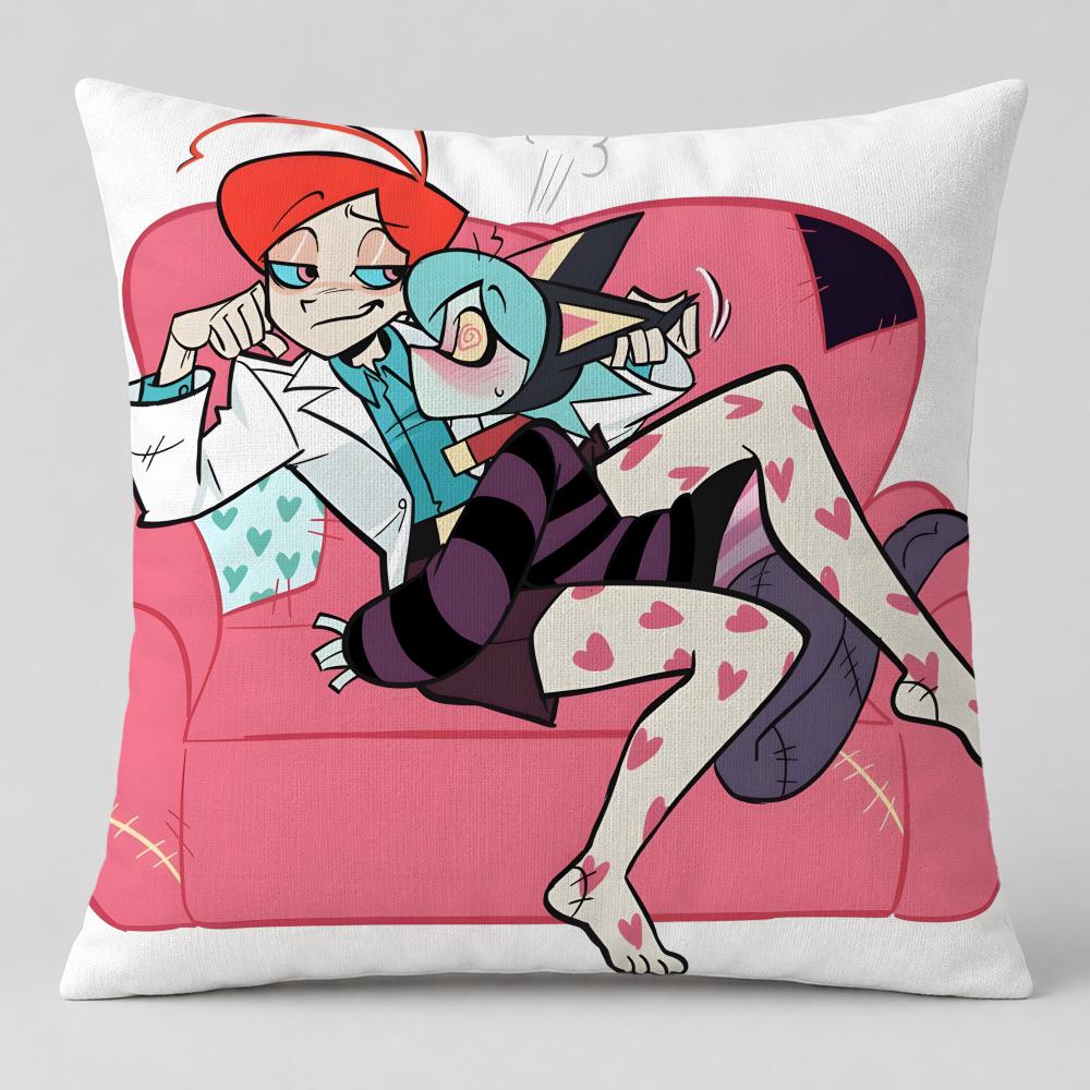Pattern Psycho Cuties Cushion Cover Short Plush Cushion Cover Double Sided Print Washable Sofa Pillowcase Home Decor Gift