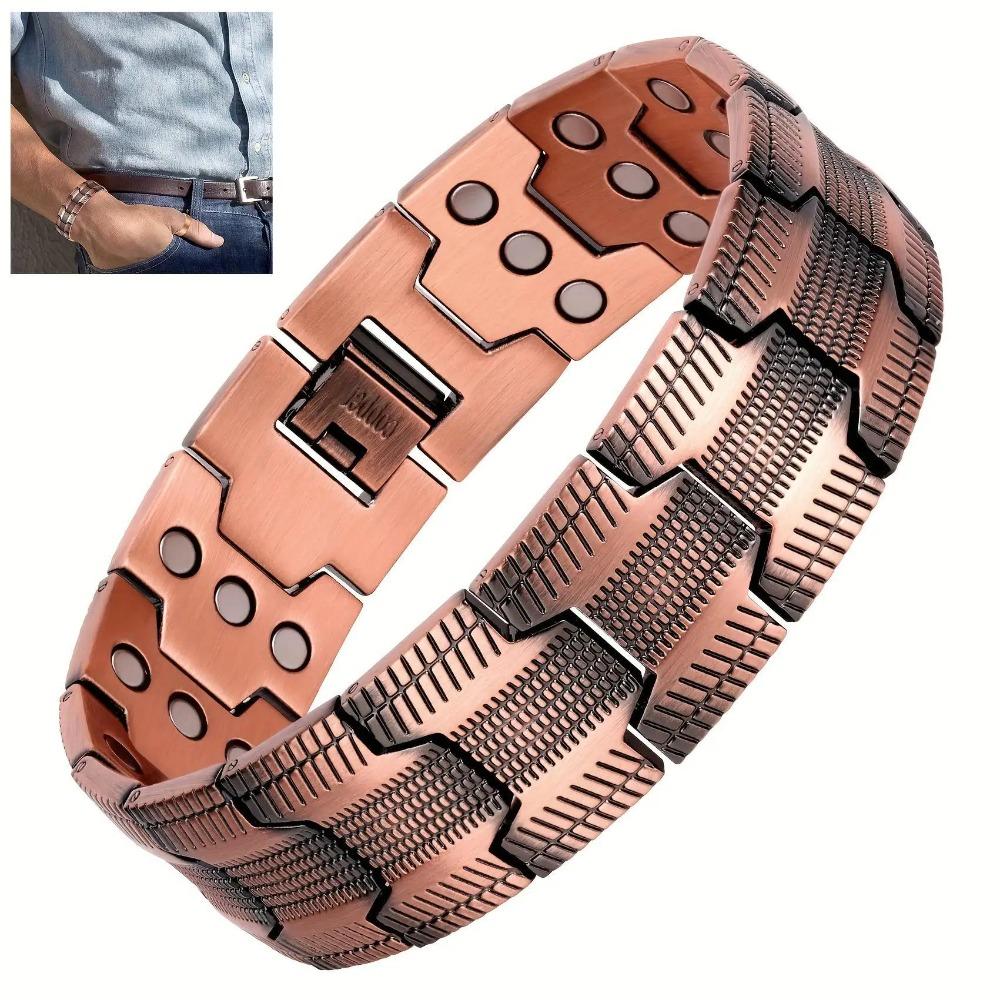1pc Magnetic Bracelets for Men, Copper Bracelets for Men,, Men s Bracelets for Jewelry Gift with Adjustable Sizing Tool медный