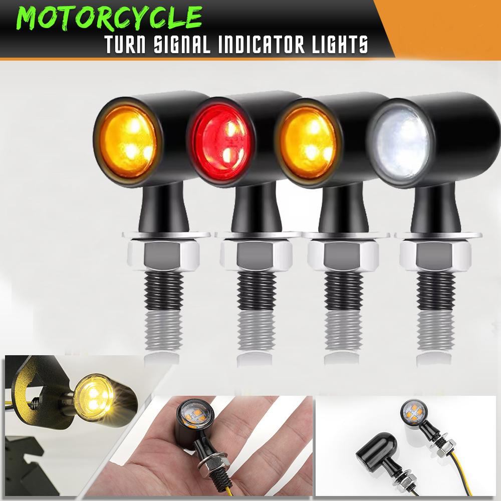 Motorcycle LED Turn Signal Light Moto Flashing Indicators Stop Brake Lamp 12V For Harley Chopper 8mm Scooter Turn Signal Lights