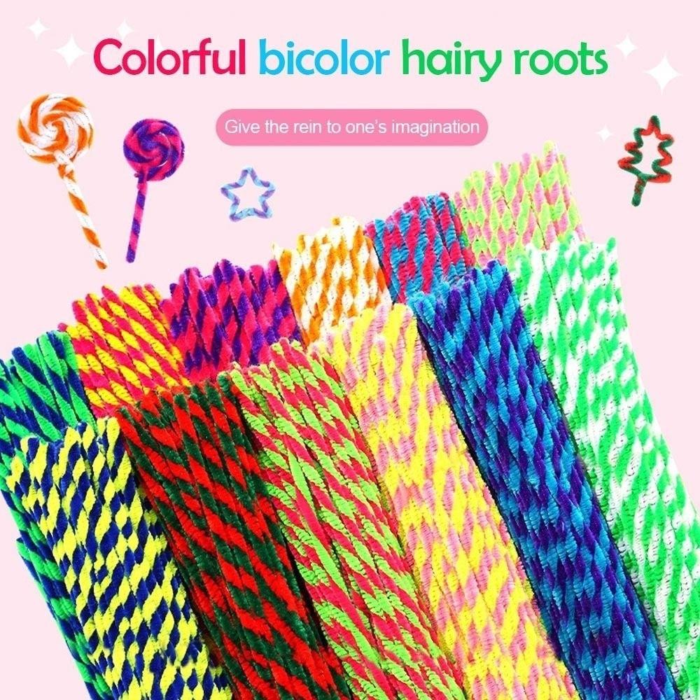 50PCS New Two Color Twisting Stick DIY Craft Hair Root Twist Stick Handmade Strips Christmas